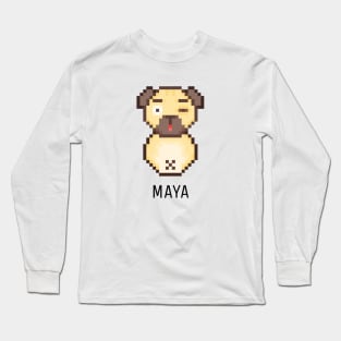 Pug Maya Black Long Sleeve T-Shirt